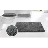 OTTO home Badematte Sanremo, Badvorleger, Badezimmer Teppich, sehr weich, Höhe 30 mm, rutschhemmend beschichtet, schnell trocknend, fußbodenheizungsgeeignet, Polyester, rechteckig, Badteppich, unifarben, rechteckig, rund & als 3-tlg. Set erhältlich grau rechteckig | 50 cm x 90 cm x 30 mm
