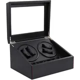 Lobwerk Uhrenbeweger für 4 Automatikuhren Uhrendreher Watch Winder Uhrenbox Holz Vitrine (Carbon)