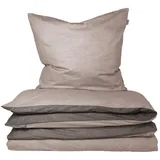 SCHIESSER Doubleface Renforcé taupe/dunkelgrau 155 x 220 cm + 80 x 80 cm