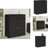 Vidaxl - Gartenschrank Schwarz 105x55x113 cm Poly Rattan - Outdoor-Schrank - Gartenschrank - Stauraum - Gartenorganisation - Rattan-Möbel