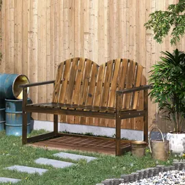 Outsunny Gartenbank 114 x 63 x 86 cm Braun