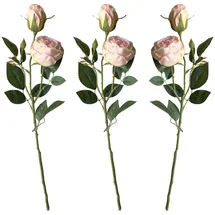 layba Künstliche Rosen 3er-Set Pfirsich 55 cm