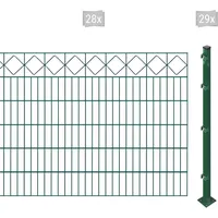 Arvotec Doppelstabmattenzaun »ESSENTIAL 120 zum Aufschrauben "Karo" mit Zierleiste«, Zaunhöhe 120 cm, Zaunlänge 2 - 60 m 21712602-0 dunkelgrün H/L: 120 cm x 56 m