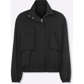 Heine Shirtjacke "Jersey-Jacke", Damen, Gr. 38, schwarz, 50% Modal, 44% Polyester, 6% Elasthan, unifarben, Shirts Shirtjacke