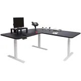 Mendler Eck-Schreibtisch HWC-D40, Computertisch elektrisch höhenverstellbar 178x178cm 84kg MVG ~ schwarz, weiß
