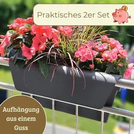 GarPet Geländerkasten Balkon 49 x 21 x 23 cm Anthrazit