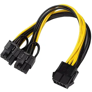 Bolwins Q55S 8-Pin PCIe auf 2x 8-Pin (6+2) Grafikkarten-Stromkabel, PCI-Express Adapter, 20cm Stromadapter für GPU, PCIe Y-Splitter Verlängerungskabel für Grafikkarten
