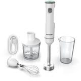 POYOCOM Kabelloser Stabmixer, Akku-Stabmixer mit TYP-C-Kabel, 500 ml Zerkleinererer, 600 ml Gefäß, Schneebesen, für Smoothies, Babynahrung und Suppe, Weiß