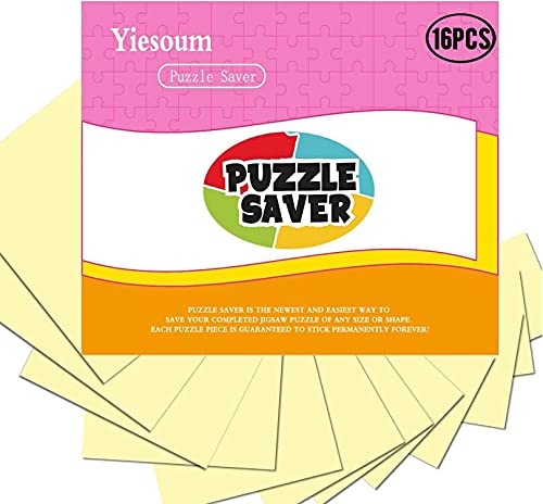 Yiesoum 16 Super Puzzle Kleber transparent, Puzzle Saver, Puzzle Folie selbstklebend, Puzzle Saver can fix The Puzzle, Optimal für 2 x 1000 Teile oder 4 x 500 Teile Puzzle (16)