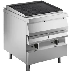KBS Gastrotechnik KBS Gas Vaporgrill 15Kw Wasserbecken und Ablasshahn gerillt Unterbau geschlossen