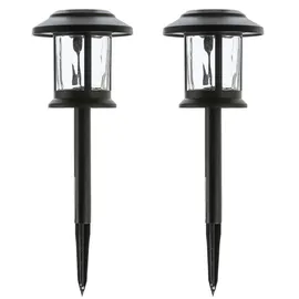 MARELIDA LED Solar Gartenleuchte 3in1 Laterne/Hängeleuchte/Wegleuchte H: 32cm 2er Set