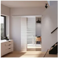 Inova Glasschiebetür Streifen rechts 88 x 203,5 cm weiß
