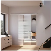 Inova Glasschiebetür Streifen rechts 88 x 203,5 cm weiß