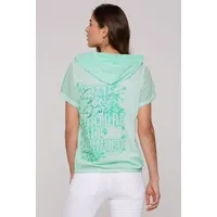 Soccx Damen Kapuzenshirt mit Rücken-Artwork Leafy Mint, S -