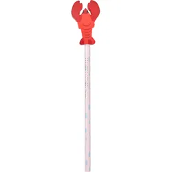 RICE Bleistift Hummer-Radiergummi, 21.9 x 3.5 x 1.4cm, rosa
