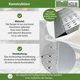 Trutzholm Auffahrrampe 200 cm 270 kg starr Aluminium perforiert silber 1 St.