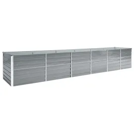vidaXL Garten-Hochbeet verzinkter Stahl rechteckig 480 x 80 x 77 cm Grau 
