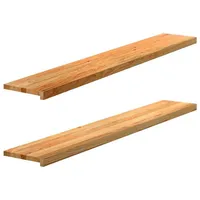VidaXL Fensterbänke 2 Stk. Hellbraun 160x25x2 cm Massivholz Eiche