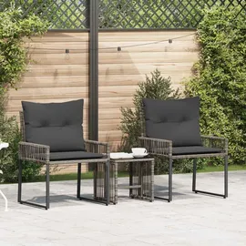 vidaXL Gartenmöbel Set 7-tlg. Grau/Dunkelgrau