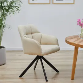 Svita SORA Esszimmerstuhl drehbar Polsterstuhl mit Armlehnen Beige