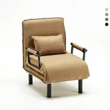 Deborah klappbarer Schlafsessel aus Stoff - Beige