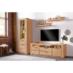Wohnwand »ZARA«, (Set, 4 St.), teilmassives Holz, Kernbuche teilmassiv, , 23234541-0
