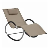Furnicato Sonnenliege mit Kissen Taupe Textilene,