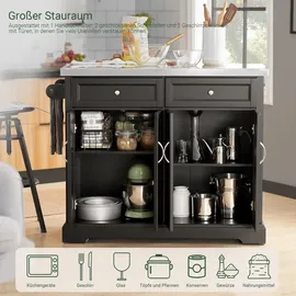 SoBuy Kücheninsel Schwarz