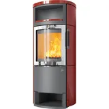 Kaminofen HARK 44-5.3 GT ECOplus 5 kW - Ofenkacheln: Brilliant-Rot - Korpus: titan/verchromt