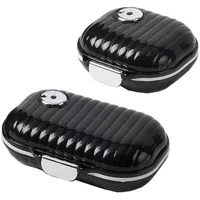 GLEEMEN Tablettenbox 7 Tage, 2 Stück Pill Organizer Box, (Groß Klein) Tragbare Pillendose, 7 Fächer Pill Box, Medikamentenbox Reise für Reise und Tägliches Gebrauch (Schwarz)