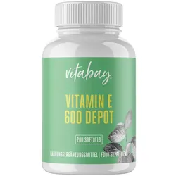 Vitamin E 600 I.E. Depot Vegan Hochdosiert Weichkapseln