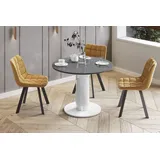 Design Esstisch Tisch HES-111 rund oval Hochglanz ausziehbar 100-148cm - Grau