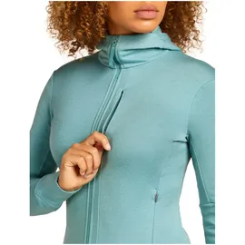 Icebreaker 260 Quantum IV LS Zip Hoodie - Merino Fleecejacke - Damen Kapuzenjacke türkis L