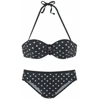 LASCANA Bügel-Bandeau-Bikini Damen schwarz-weiß Gr.38 Cup D