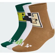 adidas MINECRAFT KINDERSOCKEN - Carbon / Brown Desert / Collegiate green, - 37-39