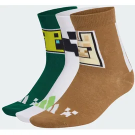 adidas MINECRAFT KINDERSOCKEN - Carbon / Brown Desert / Collegiate green, - 37-39