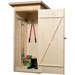 Weka Terrassenschrank mit Flachdach und Einzeltür, natur Größe 1
