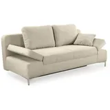 luma-home schönes für dein zuhause Schlafcouch Cord 2-Sitzer Beige/Grau