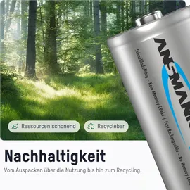Ansmann Akku Mono D 9300 mAh 1,2V NiMh, 4 Stück, wiederaufladbar, ideal für Spielzeug, Modellbau, Taschenlampe, Radio