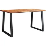 Esstisch Baumkante 140x80x75 cm Massivholz Akazie - Braun/Bunt