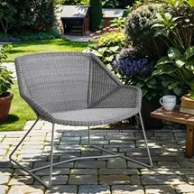 Cane-Line Breeze Loungesessel Stahl/Geflecht Hellgrau