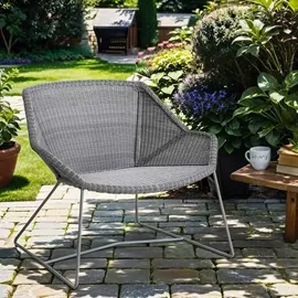 Cane-Line Breeze Loungesessel Stahl/Geflecht Hellgrau