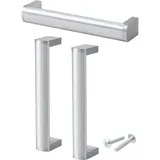 Stahlia Möbelgriffe Edelstahl 160mm Schrankgriffe oval (25 Stück) Griffe Möbel Küchengriffe Schubladengriffe Schranktürgriffe Türgriffe Küche Stangengriffe