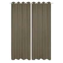 HOMEbasics Home WOHNIDEEN Vorhang 53350 Ösenschal doppelpack Atlantik blickdicht, 235x140 cm (2 St), Ösen, blickdicht, 100% Polyester grau