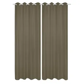 HOMEbasics Home WOHNIDEEN Vorhang 53350 Ösenschal doppelpack Atlantik blickdicht, 235x140 cm (2 St), Ösen, blickdicht, 100% Polyester grau