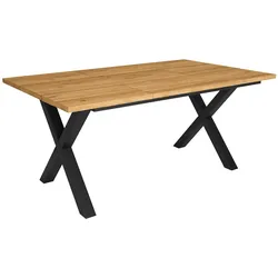 SKRAUT HOME Esstisch, 8 Plätze, 167x90x75cm, Robust und stabil dank seiner Zarge und massiven Beinen, Farbe Eiche, Industriestil - T170NatXNE