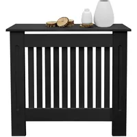 ECD Germany Heizkörperverkleidung Landhausstil 78x19x82 cm Schwarz