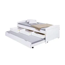 Funktionsbett  Luigo , weiß , Maße (cm): B: 98 H: 63 T: 208