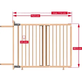 DOLLE Treppenschutzgitter Jonas 74,5-114 cm Holz