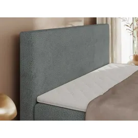 MKS Meble Boxspringbett, Polsterbett JAGUAR mit Multipocket-Matratze, struktur dekostoff, zwei Bettkästen und Topper - 180 x 200 cm - H4 - Grau - Grau